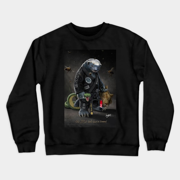 Honey Badger Jiu Jitsu Crewneck Sweatshirt by Ground Shark